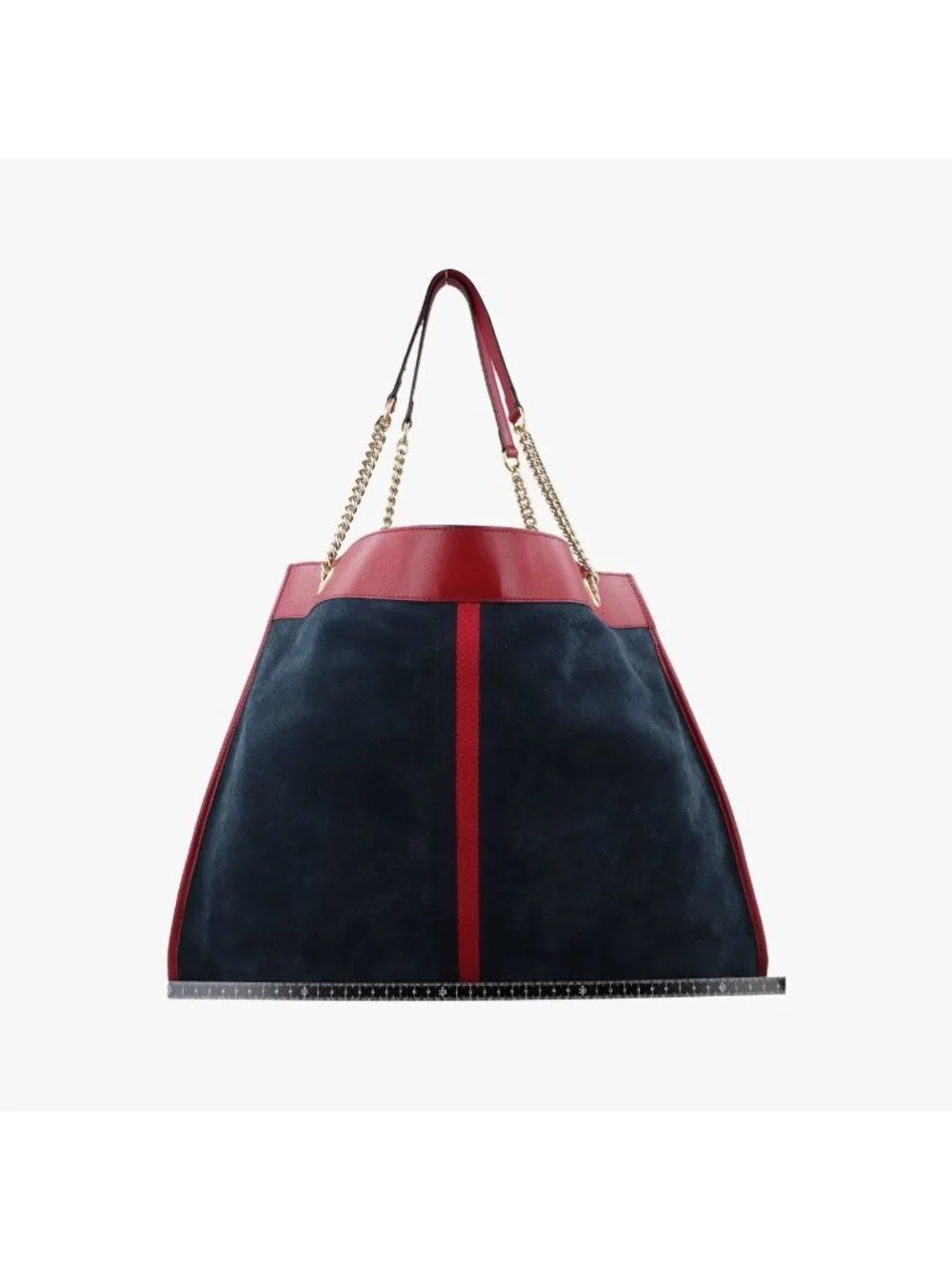 Gucci Rajah Navy Red Suede Leather Shoulder Bag